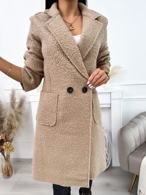 Płaszcz damski ModnaKiecka.pl ze sklepu: ModnaKiecka.pl w kategorii: Płaszcze damskie - zdjęcie 64ECE52-355-6290_23061747