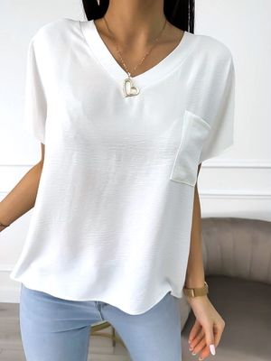 Bluzka damska casual ModnaKiecka.pl ze sklepu: ModnaKiecka.pl w kategorii: Bluzki damskie - zdjęcie 64ECE52-355-6290_23061963