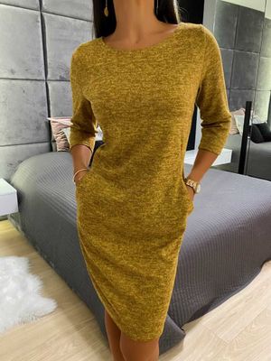 Sukienka jesienna ModnaKiecka.pl ze sklepu: ModnaKiecka.pl w kategorii: Sukienki - zdjęcie 64ECE52-355-6290_23063822