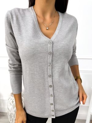 szary Sweter damski ModnaKiecka.pl ze sklepu: ModnaKiecka.pl w kategorii: Swetry damskie