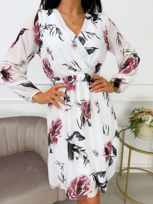 Sukienka casual kopertowa ModnaKiecka.pl ze sklepu: ModnaKiecka.pl w kategorii: Sukienki - zdjęcie 64ECE52-355-6290_23066644