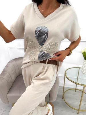 Komplet casual ModnaKiecka.pl ze sklepu: ModnaKiecka.pl w kategorii: Komplety i garnitury damskie - zdjęcie 64ECE52-355-6290_23067921