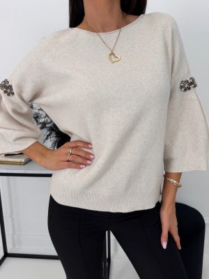 Sweter damski casual ModnaKiecka.pl ze sklepu: ModnaKiecka.pl w kategorii: Swetry damskie - zdjęcie 64ECE52-355-6290_23073045