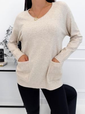 Sweter damski zimowy casualowy ModnaKiecka.pl ze sklepu: ModnaKiecka.pl w kategorii: Swetry damskie - zdjęcie 64ECE52-355-6290_23073117