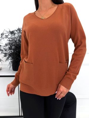 Sweter damski casualowy ModnaKiecka.pl ze sklepu: ModnaKiecka.pl w kategorii: Swetry damskie - zdjęcie 64ECE52-355-6290_23073119