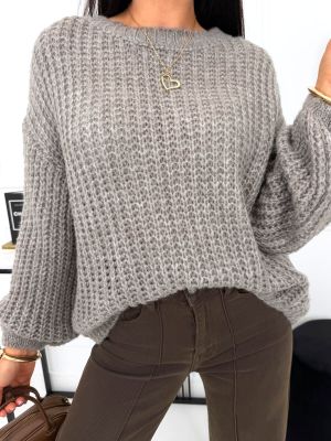 Sweter damski casual ModnaKiecka.pl ze sklepu: ModnaKiecka.pl w kategorii: Swetry damskie - zdjęcie 64ECE52-355-6290_23073532