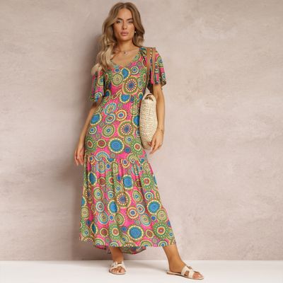 Sukienka boho Renee ze sklepu: renee.pl w kategorii: Sukienki - zdjęcie 6BEED23A-9DF-769_252752