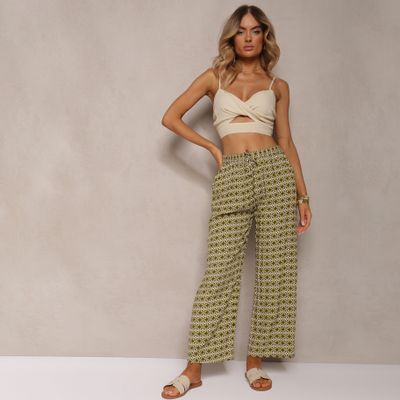 Spodnie damskie w stylu boho Renee ze sklepu: renee.pl w kategorii: Spodnie damskie - zdjęcie 6BEED23A-9DF-769_257418
