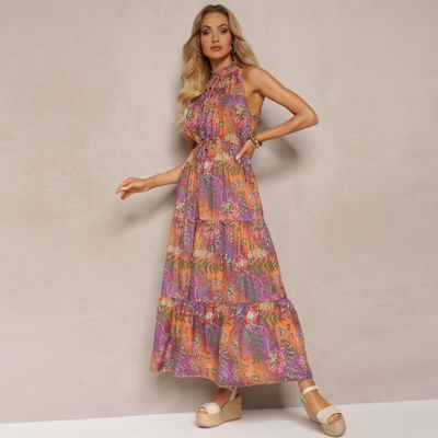 Sukienka asymetryczna w stylu boho Renee ze sklepu: renee.pl w kategorii: Sukienki - zdjęcie 6BEED23A-9DF-769_321524