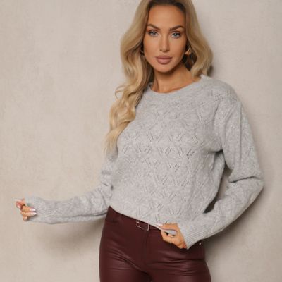Sweter damski na zimę casual Renee ze sklepu: renee.pl w kategorii: Swetry damskie - zdjęcie 6BEED23A-9DF-769_353168