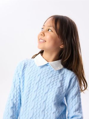 Sweter dziewczęcy jesienny Reserved ze sklepu: Reserved w kategorii: Swetry dziewczęce - zdjęcie 74CCA4C-3C1-6972_090KH