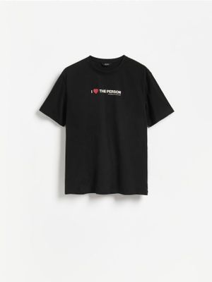 Reserved - czarny T-shirt męski z krótkimi rękawami ze sklepu: Reserved w kategorii: T-shirty męskie