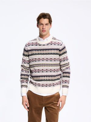 biały Sweter męski na zimę Reserved ze sklepu: Reserved w kategorii: Swetry męskie