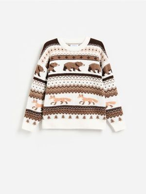 biały Sweter męski Reserved ze sklepu: Reserved w kategorii: Swetry męskie