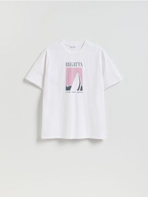 Reserved - T-shirt męski w stylu młodzieżowym na wiosnę ze sklepu: Reserved w kategorii: T-shirty męskie - zdjęcie 74CCA4C-3C1-6972_471IW