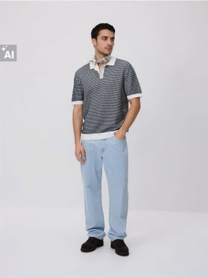 różowy Sweter męski casual Reserved ze sklepu: Reserved w kategorii: Swetry męskie