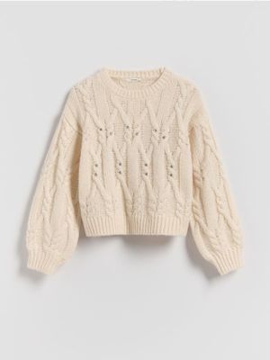 Sweter dziewczęcy wiosenny Reserved ze sklepu: Reserved w kategorii: Swetry dziewczęce - zdjęcie 74CCA4C-3C1-6972_841FH