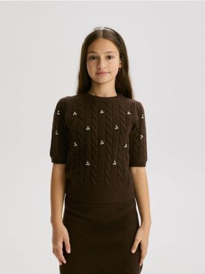 Sweter dziewczęcy jesienny Reserved ze sklepu: Reserved w kategorii: Swetry dziewczęce - zdjęcie 74CCA4C-3C1-6972_844CF