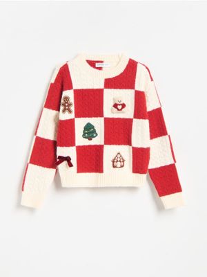 Sweter dziewczęcy jesienny Reserved ze sklepu: Reserved w kategorii: Swetry dziewczęce - zdjęcie 74CCA4C-3C1-6972_849FH