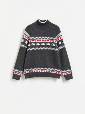Sweter damski casualowy na zimę Reserved ze sklepu: Reserved w kategorii: Swetry damskie - zdjęcie 74CCA4C-3C1-6972_852KZ
