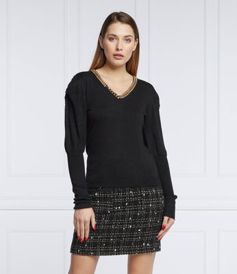 Sweter damski casual na zimę Liu Jo ze sklepu: Gomez Fashion Store w kategorii: Swetry damskie - zdjęcie 874714-BD9-10338_LC215W000218222