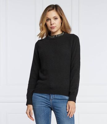 Liu Jo - Sweter damski na zimę casualowy ze sklepu: Gomez Fashion Store w kategorii: Swetry damskie - zdjęcie 874714-BD9-10338_LC215W000225222