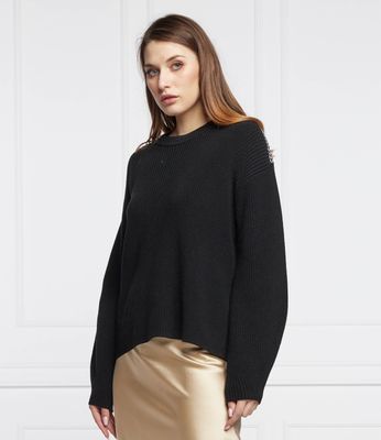 HUGO - Sweter damski zimowy ze sklepu: Gomez Fashion Store w kategorii: Swetry damskie - zdjęcie 874714-BD9-10338_BU221W000065001