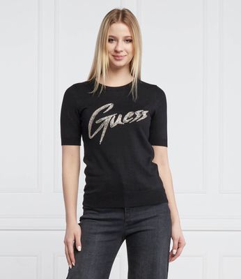 Sweter damski casual Guess ze sklepu: Gomez Fashion Store w kategorii: Swetry damskie - zdjęcie 874714-BD9-10338_GJ221W000101058