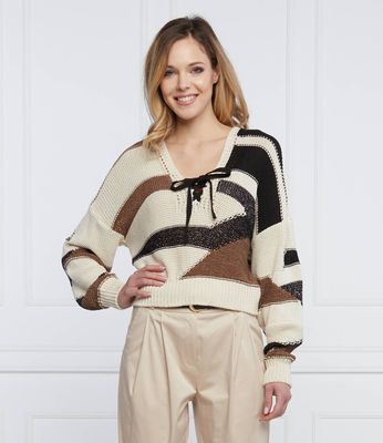 Sweter damski casual Liu Jo ze sklepu: Gomez Fashion Store w kategorii: Swetry damskie - zdjęcie 874714-BD9-10338_LJ222W000002L16
