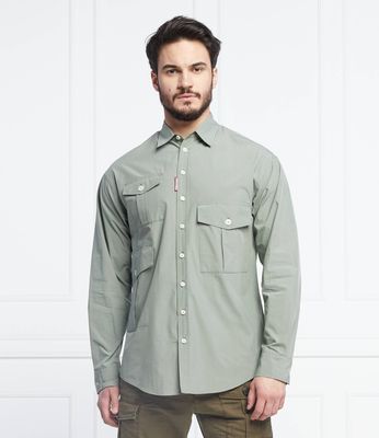 Koszula męska z klasycznym kołnierzykiem Dsquared2 ze sklepu: Gomez Fashion Store w kategorii: Koszule męskie - zdjęcie 874714-BD9-10338_DQ221M000041129