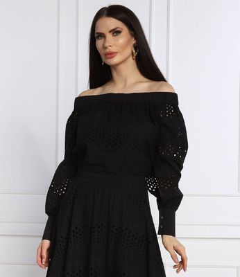 Sweter damski casual zimowy Karl Lagerfeld ze sklepu: Gomez Fashion Store w kategorii: Swetry damskie - zdjęcie 874714-BD9-10338_KL222W000058666