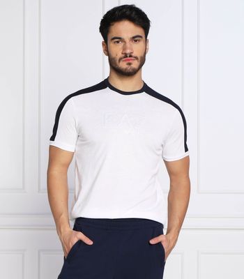 T-shirt męski casual EA7 ze sklepu: Gomez Fashion Store w kategorii: T-shirty męskie - zdjęcie 874714-BD9-10338_E7225M000189100