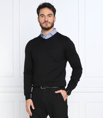 Sweter męski casualowy BOSS BLACK ze sklepu: Gomez Fashion Store w kategorii: Swetry męskie - zdjęcie 874714-BD9-10338_BB225M000205001