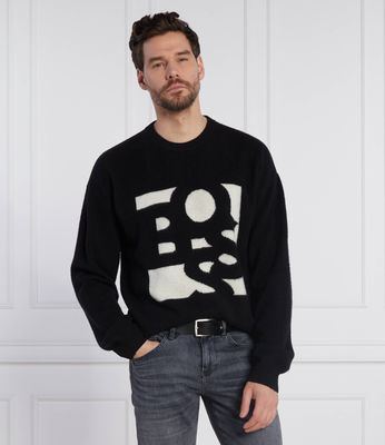 Sweter męski na zimę w stylu młodzieżowym BOSS BLACK ze sklepu: Gomez Fashion Store w kategorii: Swetry męskie - zdjęcie 874714-BD9-10338_BB225M000211001