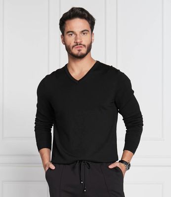HUGO - Sweter męski na zimę casual ze sklepu: Gomez Fashion Store w kategorii: Swetry męskie - zdjęcie 874714-BD9-10338_BU225M000319001