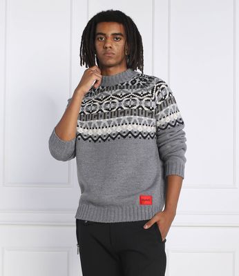 Sweter męski HUGO ze sklepu: Gomez Fashion Store w kategorii: Swetry męskie - zdjęcie 874714-BD9-10338_BU225M000339069