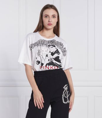 Pinko - Bluzka damska w stylu młodzieżowym ze sklepu: Gomez Fashion Store w kategorii: Bluzki damskie - zdjęcie 874714-BD9-10338_PI225W000018004