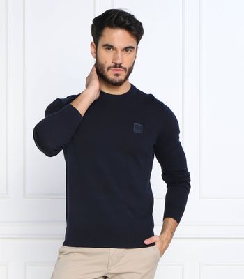 Sweter męski casual BOSS ORANGE ze sklepu: Gomez Fashion Store w kategorii: Swetry męskie - zdjęcie 874714-BD9-10338_BO225M000107404