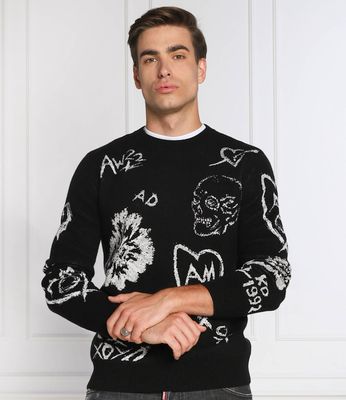 Sweter męski w stylu młodzieżowym na zimę Alexander McQueen ze sklepu: Gomez Fashion Store w kategorii: Swetry męskie - zdjęcie 874714-BD9-10338_AQ225M000011076