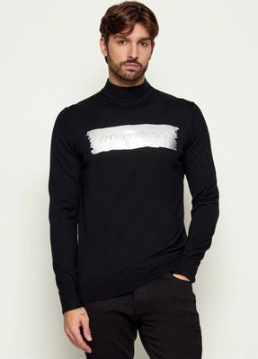 Sweter męski casualowy na zimę Karl Lagerfeld ze sklepu: Gomez Fashion Store w kategorii: Swetry męskie - zdjęcie 874714-BD9-10338_KL225M000223015