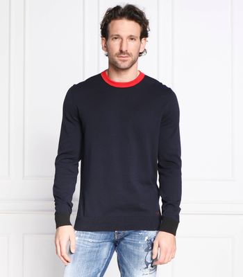 Sweter męski casual HUGO ze sklepu: Gomez Fashion Store w kategorii: Swetry męskie - zdjęcie 874714-BD9-10338_BU231M000188410