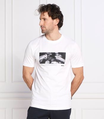 BOSS BLACK - T-shirt męski w stylu młodzieżowym ze sklepu: Gomez Fashion Store w kategorii: T-shirty męskie - zdjęcie 874714-BD9-10338_BB231M000232100