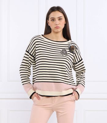 Sweter damski casualowy Liu Jo ze sklepu: Gomez Fashion Store w kategorii: Swetry damskie - zdjęcie 874714-BD9-10338_LJ232W000038P52