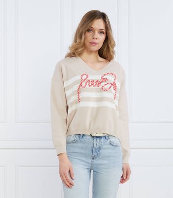 Sweter damski zimowy casual Liu Jo ze sklepu: Gomez Fashion Store w kategorii: Swetry damskie - zdjęcie 874714-BD9-10338_LJ232W000113P28