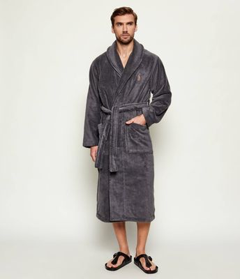 Szlafrok damski bez wzorów Polo Ralph Lauren ze sklepu: Gomez Fashion Store w kategorii: Szlafroki damskie - zdjęcie 874714-BD9-10338_PR231M000064LX5