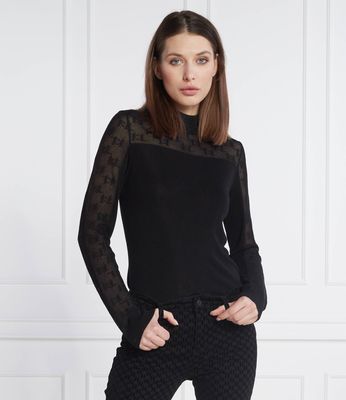 Karl Lagerfeld - Sweter damski casual ze sklepu: Gomez Fashion Store w kategorii: Swetry damskie - zdjęcie 874714-BD9-10338_KL231W000224666