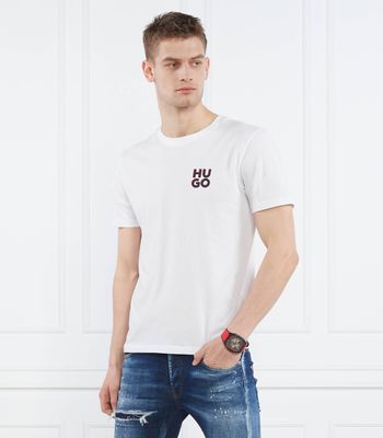 T-shirt męski casual HUGO ze sklepu: Gomez Fashion Store w kategorii: T-shirty męskie - zdjęcie 874714-BD9-10338_BU232M000009960