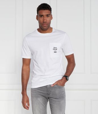 T-shirt męski casual BOSS ORANGE ze sklepu: Gomez Fashion Store w kategorii: T-shirty męskie - zdjęcie 874714-BD9-10338_BO232M000082100