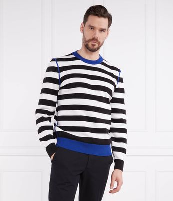 Sweter męski w stylu młodzieżowym BOSS BLACK ze sklepu: Gomez Fashion Store w kategorii: Swetry męskie - zdjęcie 874714-BD9-10338_BB232M000287001