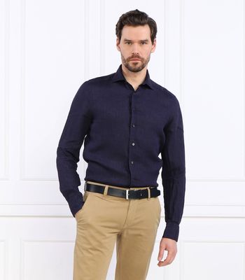 Koszula męska casual z klasycznym kołnierzykiem Stenströms ze sklepu: Gomez Fashion Store w kategorii: Koszule męskie - zdjęcie 874714-BD9-10338_SN232M000008190